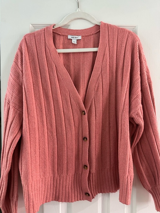 Nine West Sweaters - Nine West Coral Ribbed Button-Front Women's Sweater